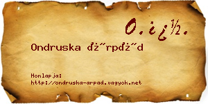 Ondruska Árpád névjegykártya