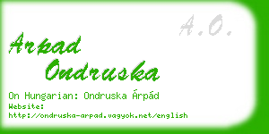 arpad ondruska business card